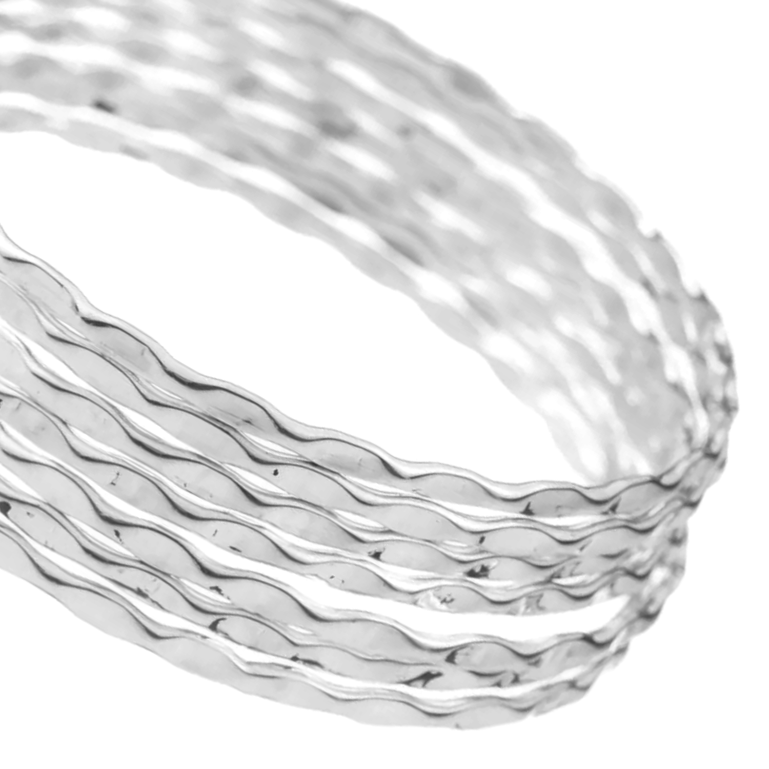 Pulsera diseño semanario ondulada elaborado finamente de plata ley .925