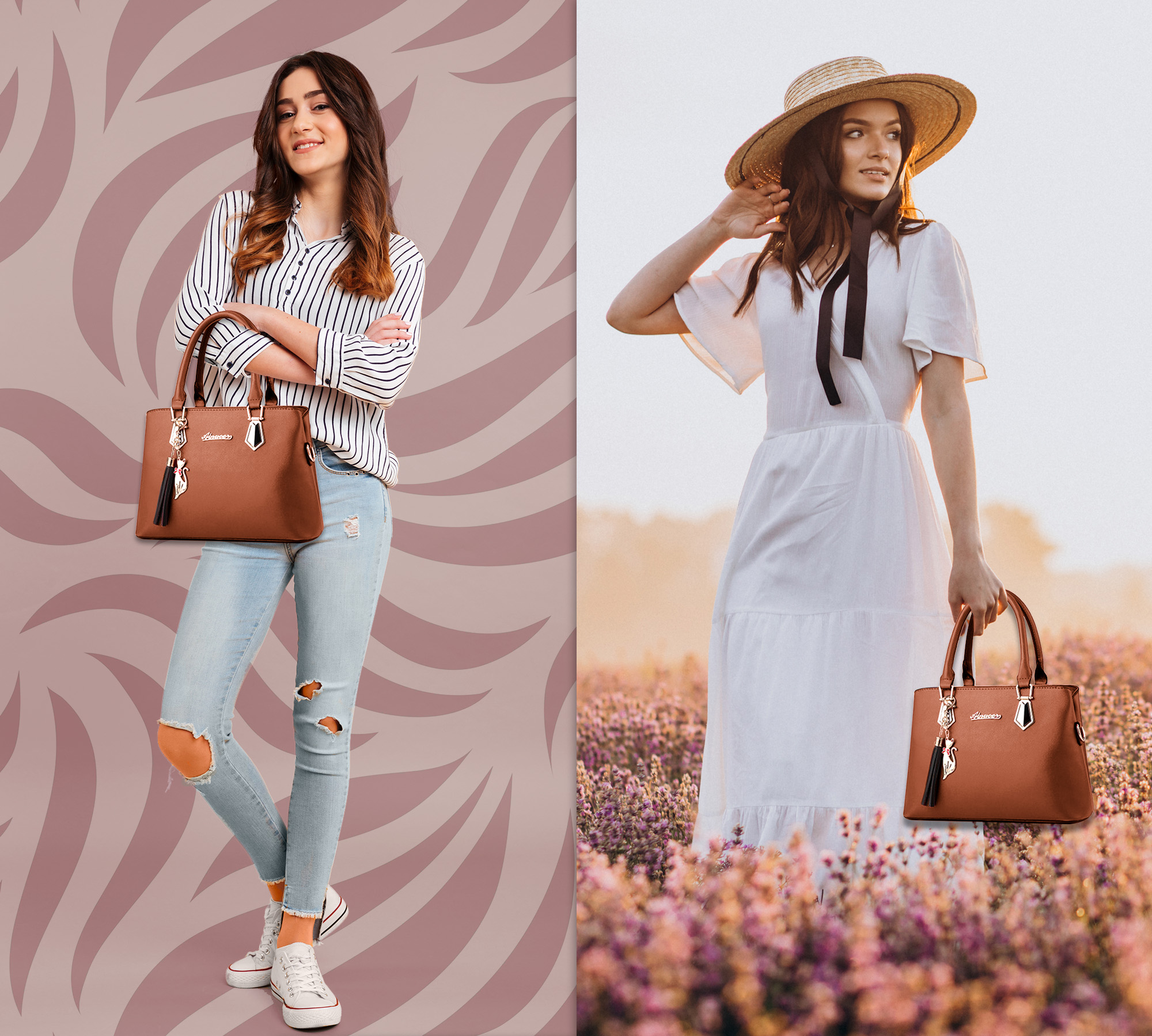 BOLSA DE MANO PARA MUJER ELEGANTE BOLSO BANDOLERA CROSSBODY DE MUJER CONJUNTO DE 2 PZS