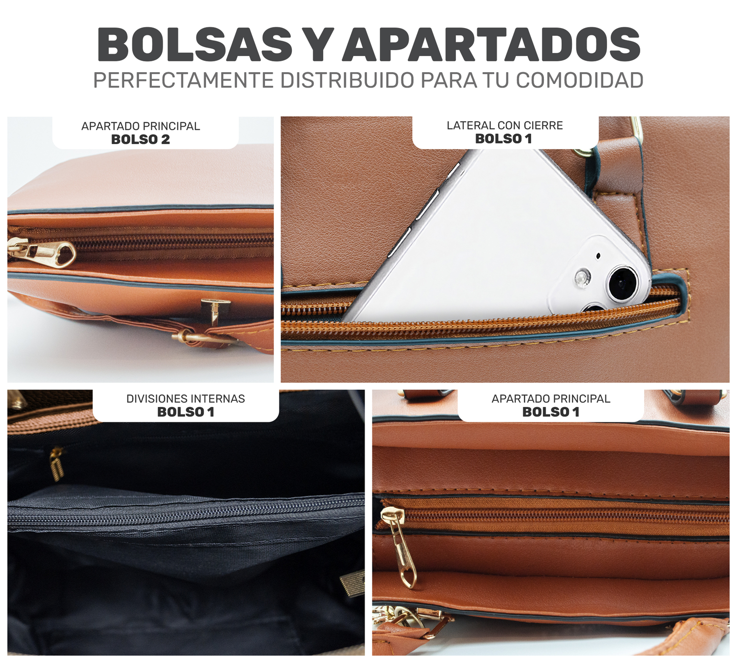 BOLSA DE MANO PARA MUJER ELEGANTE BOLSO BANDOLERA CROSSBODY DE MUJER CONJUNTO DE 2 PZS