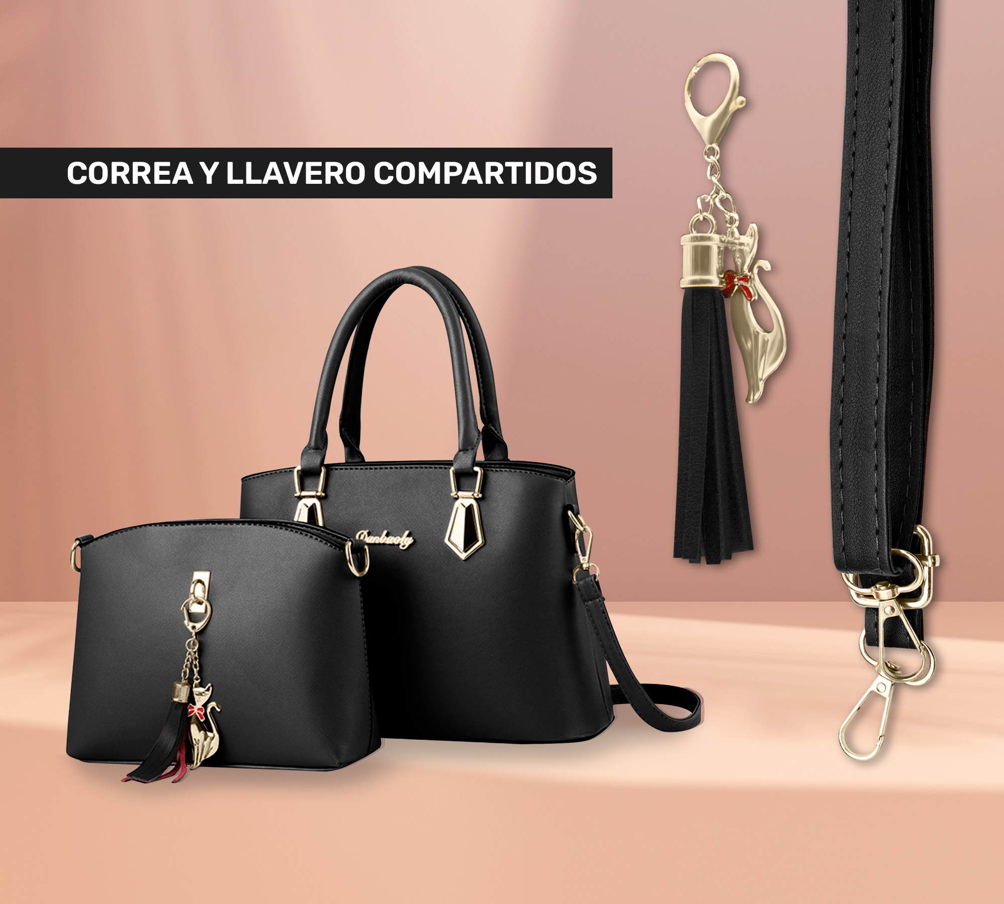 Bolsa de Mano para Mujer Elegante Bolso Bandolera Crossbody de Mujer Conjunto de 2 Pzs