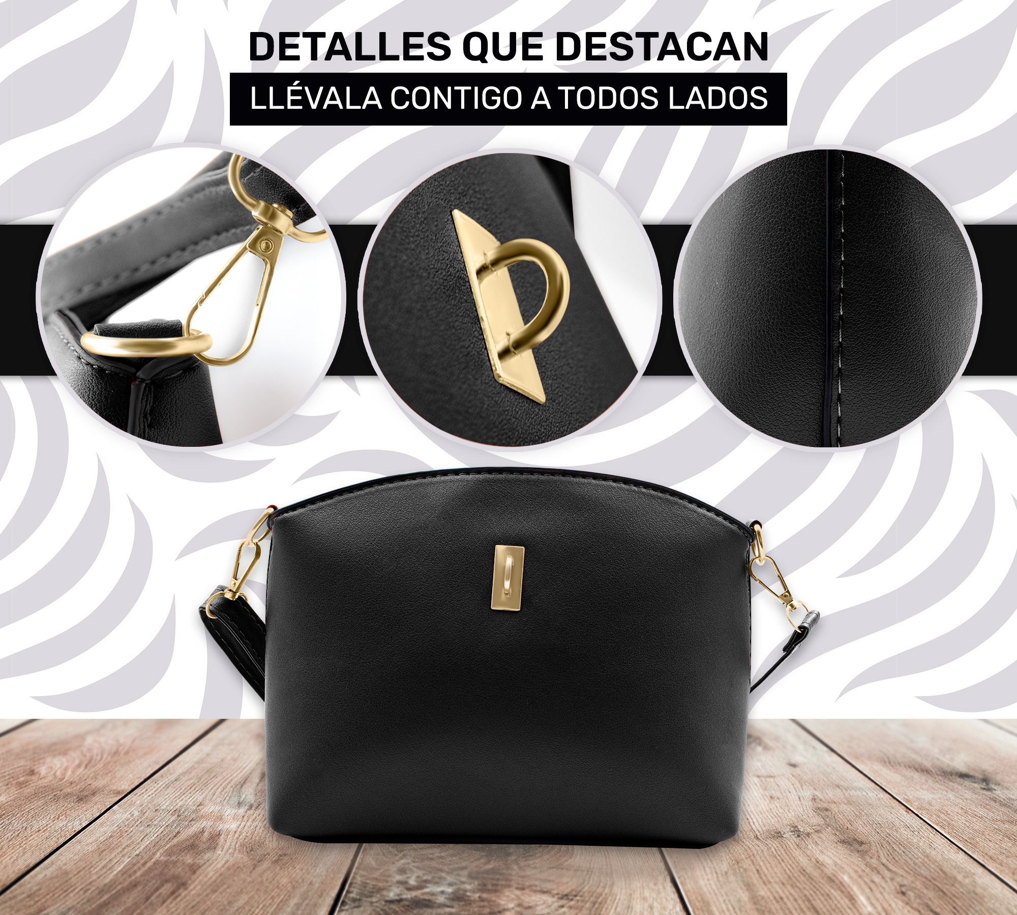 Bolsa de Mano para Mujer Elegante Bolso Bandolera Crossbody de Mujer Conjunto de 2 Pzs