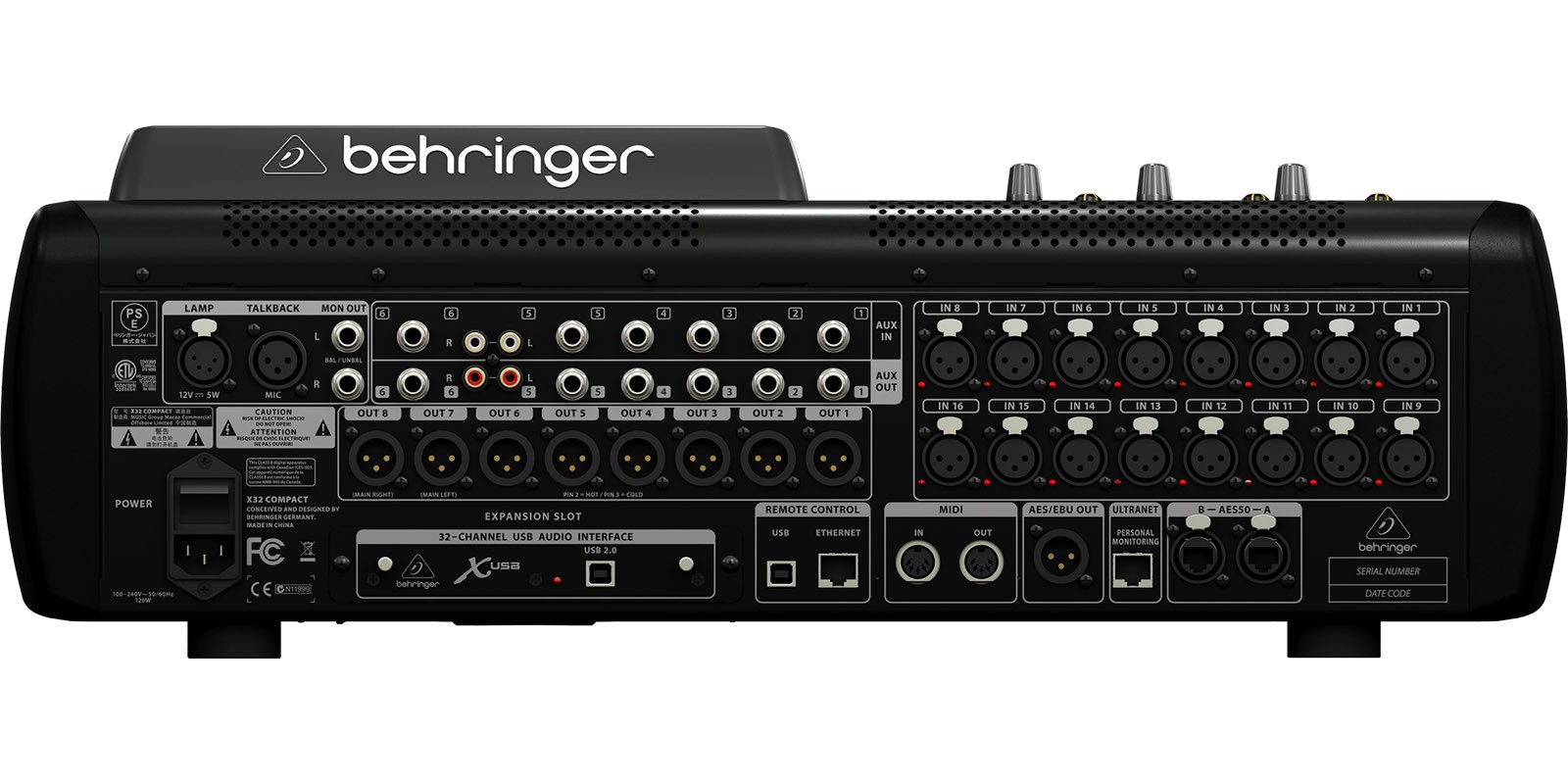 Mezcladora BEHRINGER X32 COMPACT.