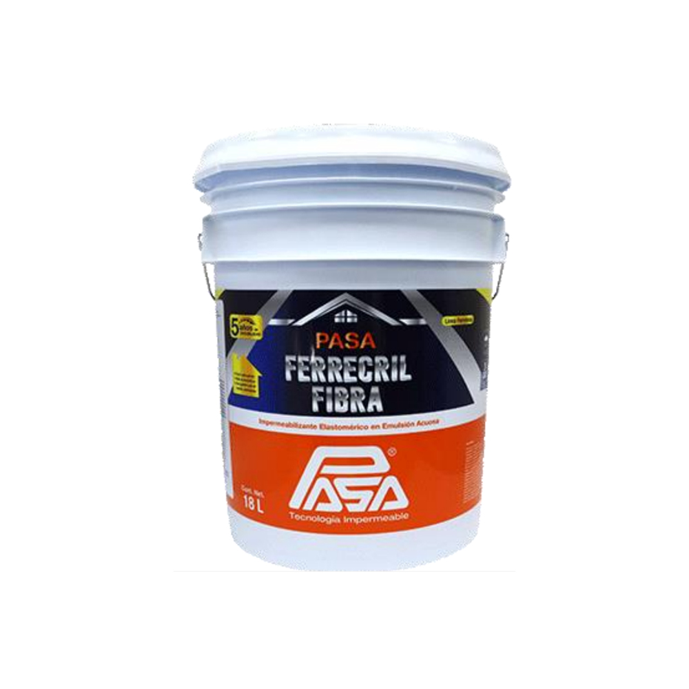 Impermeabilizante Acrilico Fibratado PASA 5 Años 18lt Blanco