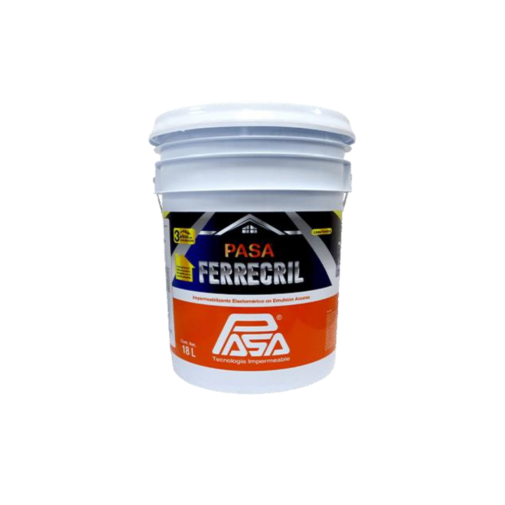 Impermeabilizante Acrilico Fibratado Pasa 3 Años 18Lt Blanco