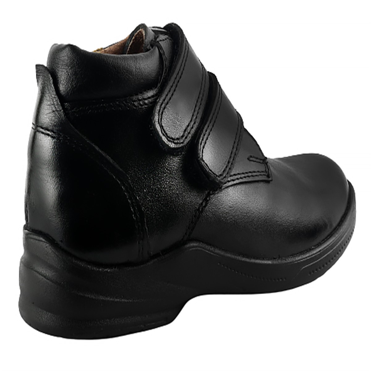 Zapato Bota Escolar Niño 100% Piel Cómodo Velcro Casual 1023 Negro.