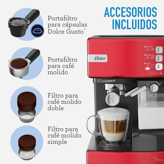 Cafetera Automática De Espresso Oster Prima Latte bvstem6603r Cápsulas 1170 W