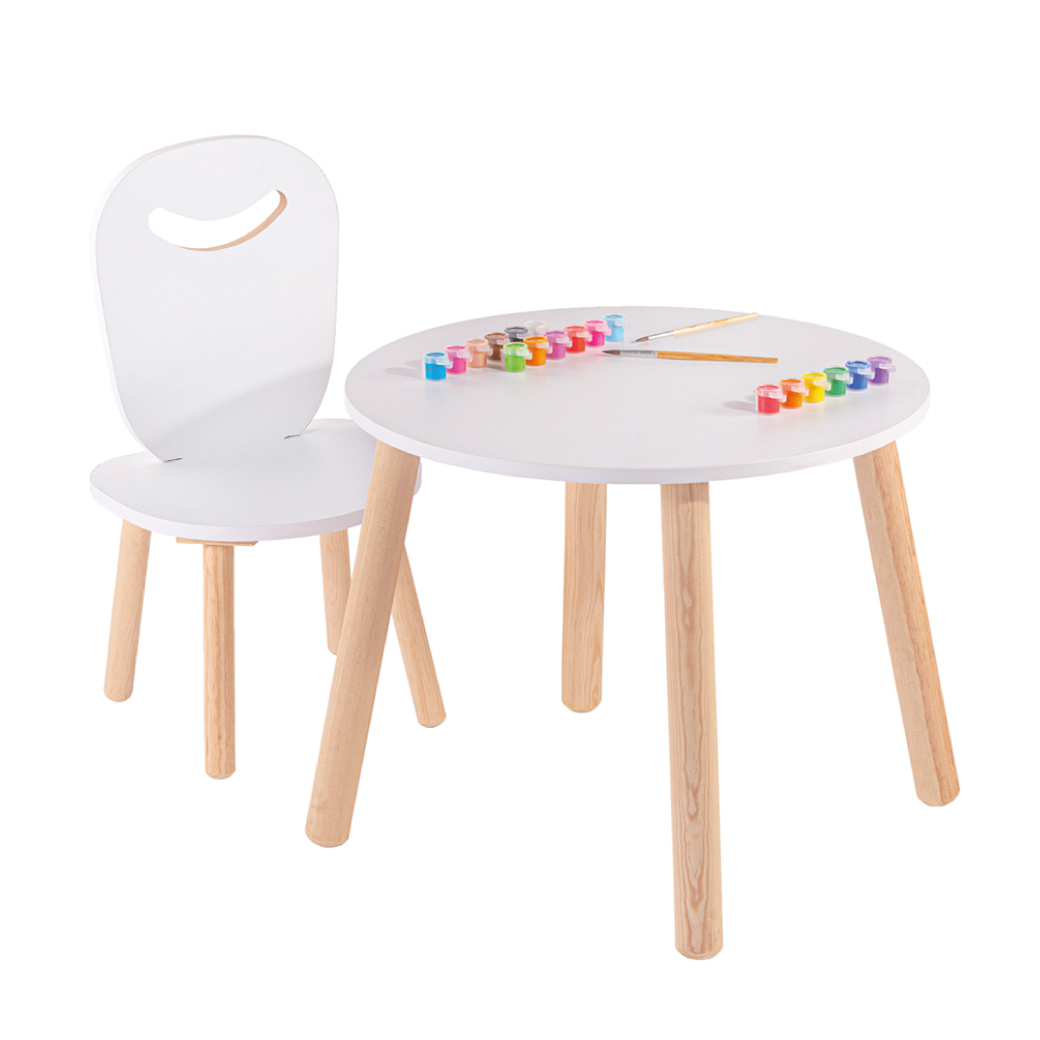 Mesa para colorear con silla color blanco - Niñas y Niños