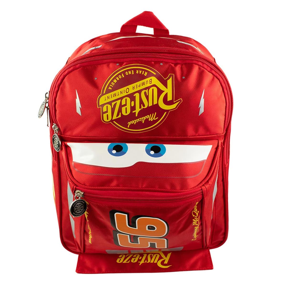 Mochila escolar backpack de la película Cars para niño, color rojo, mod. 1053206