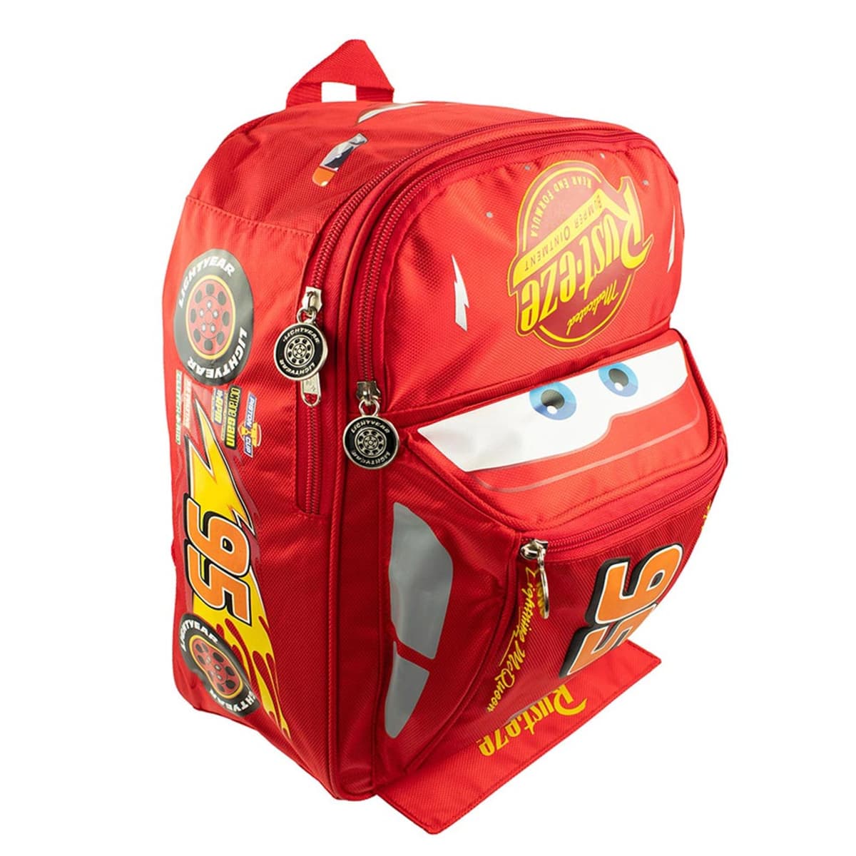 Mochila escolar backpack de la película Cars para niño, color rojo, mod. 1053206
