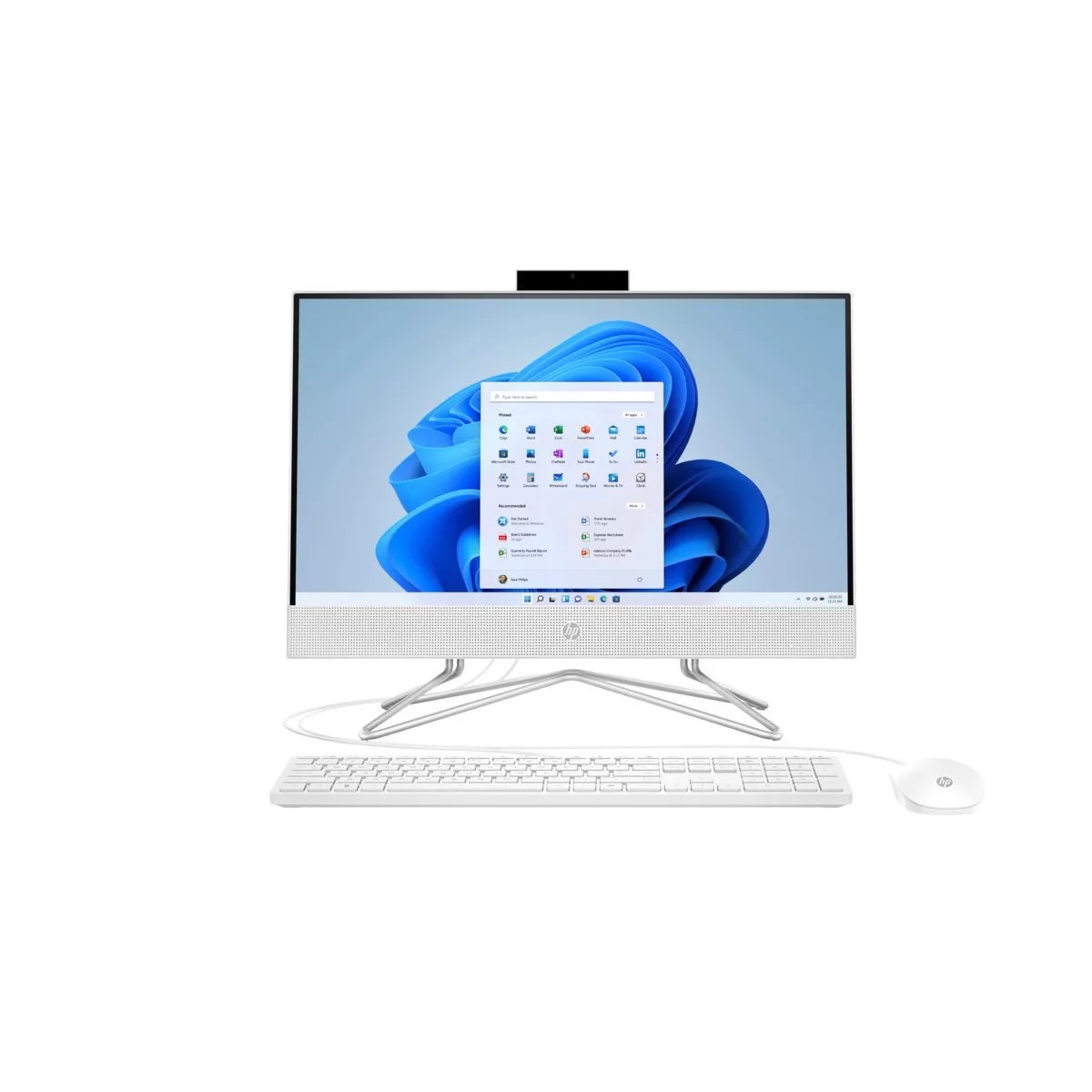 Computado All In One Hp 22 Modelo DD0544LA 21.5 Pulgadas Full HD, Procesador AMD Ryzen 3 3250U  4 Gb Ram 512 Gb Ssd,  Windows 11 Home Color Blanco