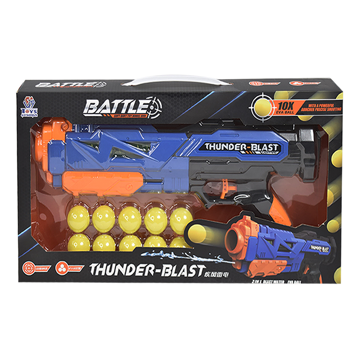 Juguete Pistola Balas Blandas Thunder Blast 2 En 1