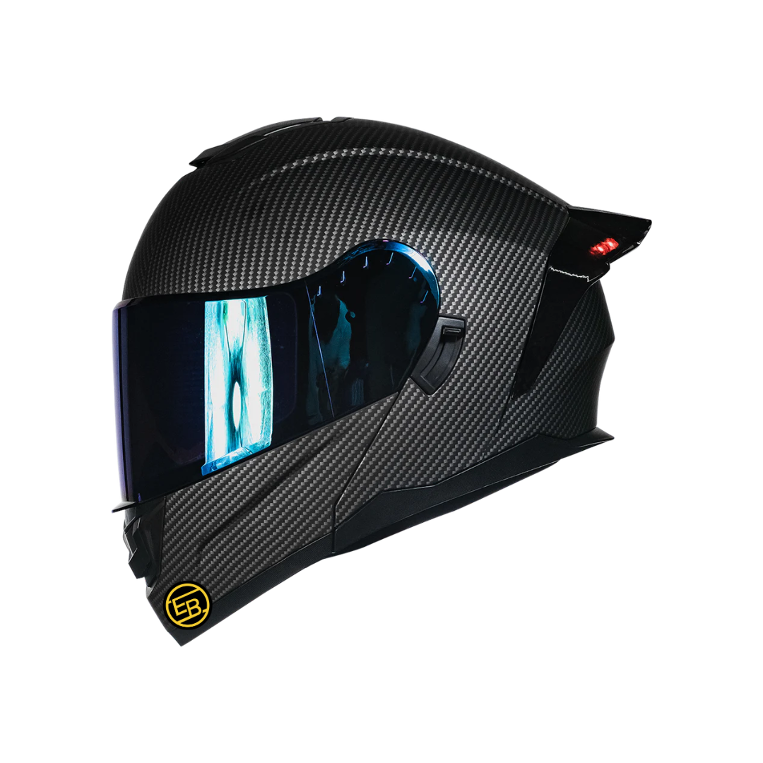 CASCO ABATIBLE KOV ZERO FIBRA CARBONO NEGRO MOTO