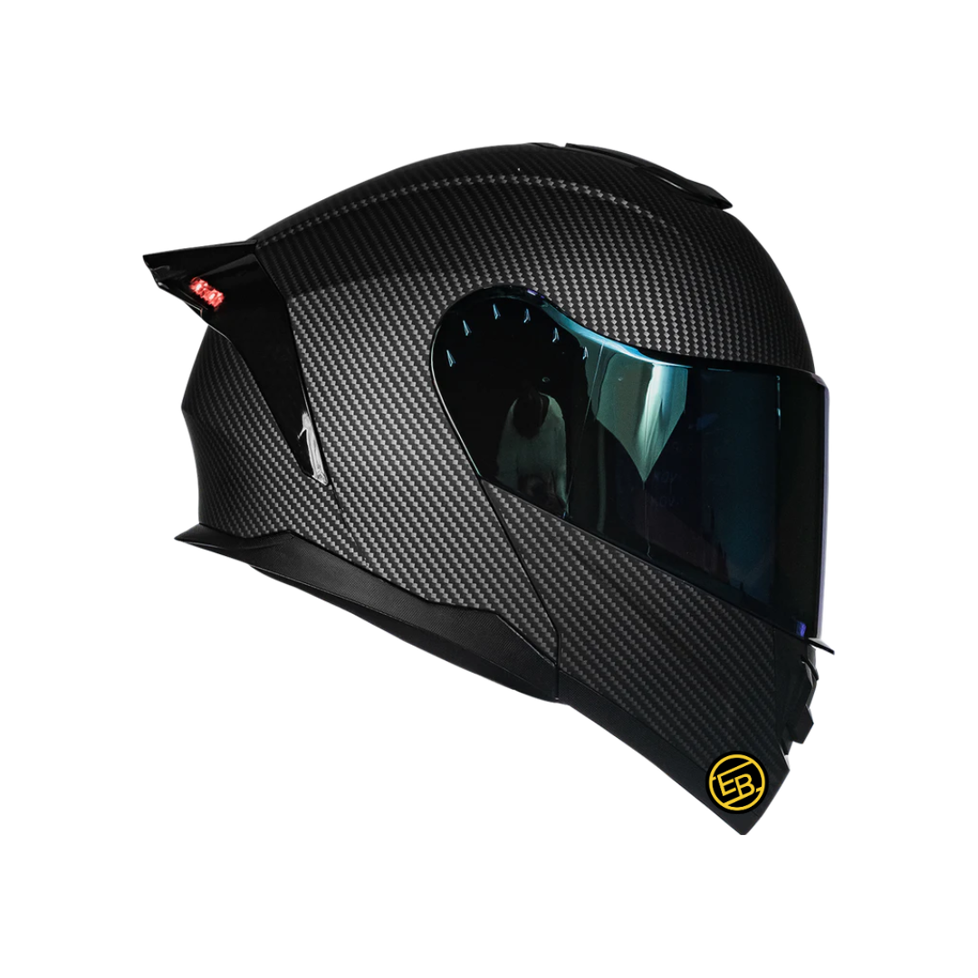CASCO ABATIBLE KOV ZERO FIBRA CARBONO NEGRO MOTO