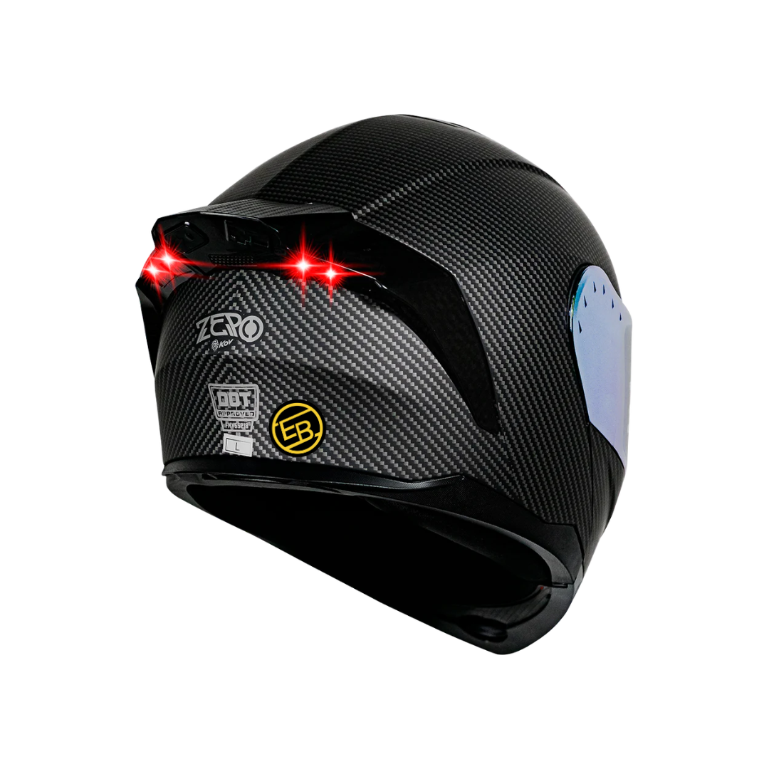 CASCO ABATIBLE KOV ZERO FIBRA CARBONO NEGRO MOTO