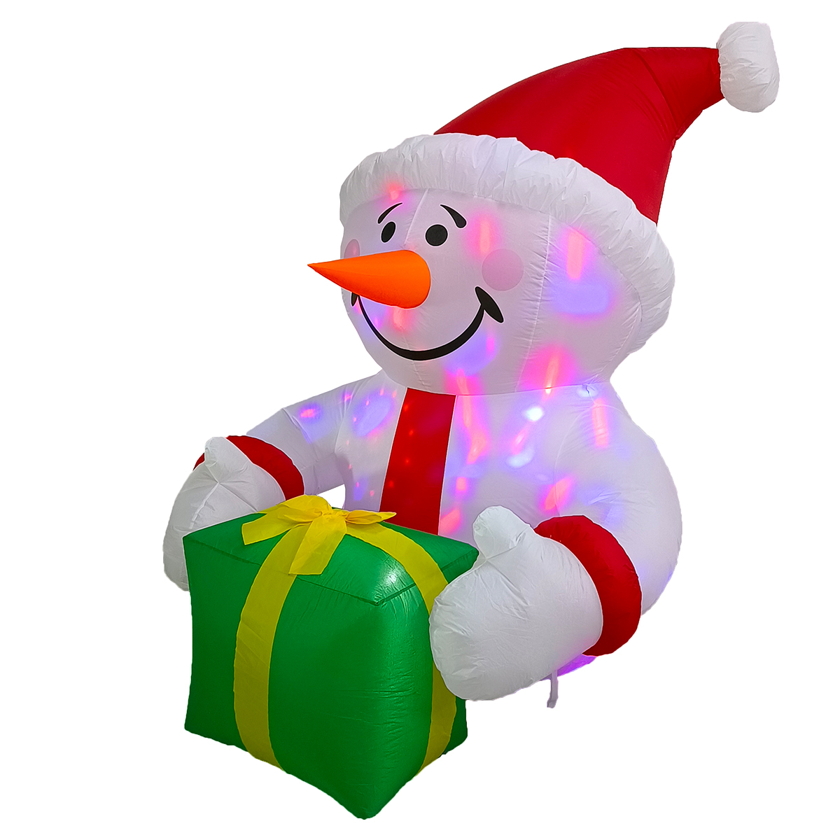 Inflable de Navidad Navideño Mono de nieve con regalo verde multiled 1.85m