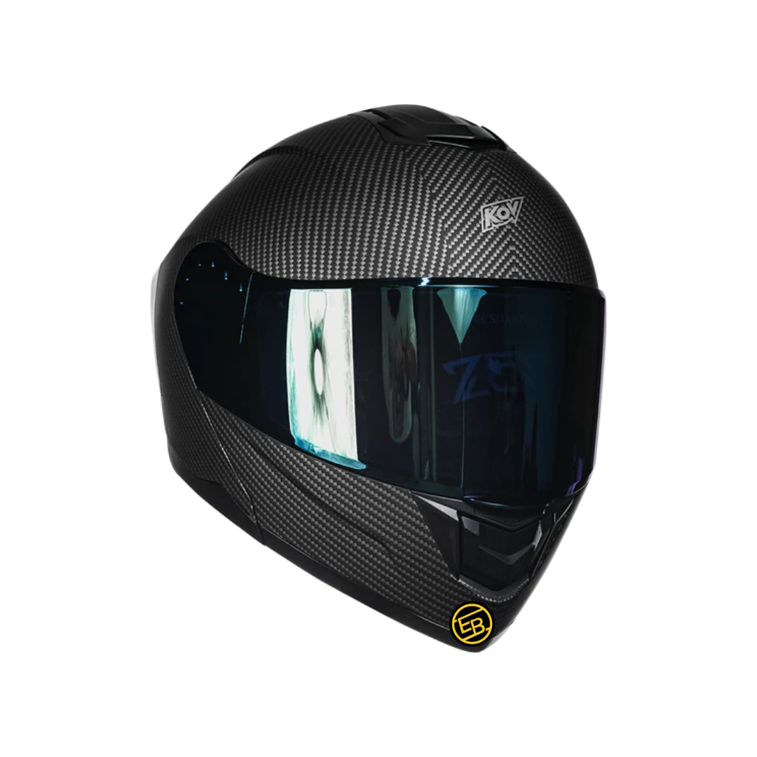 CASCO ABATIBLE KOV ZERO FIBRA CARBONO NEGRO MOTO