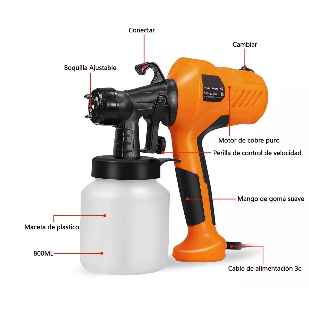 Máquina Pistola Eléctrica Profesional Para Pintar 400w