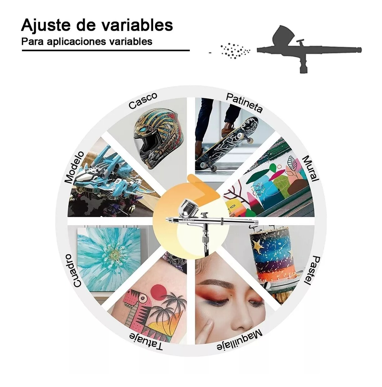 Kit Aerógrafo Juemel Multiuso Doble Acción Para De Pasteles