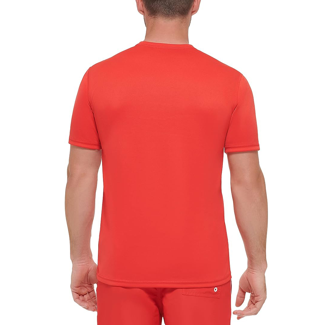 Playera Corta Calvin Klein Hombre Swimwear Rojo
