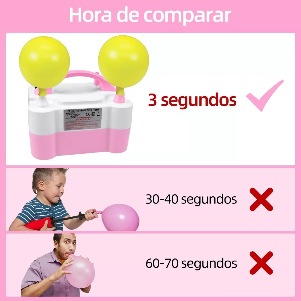 Bomba Para Inflar Globos Electrica Doble Inflador/fiestas
