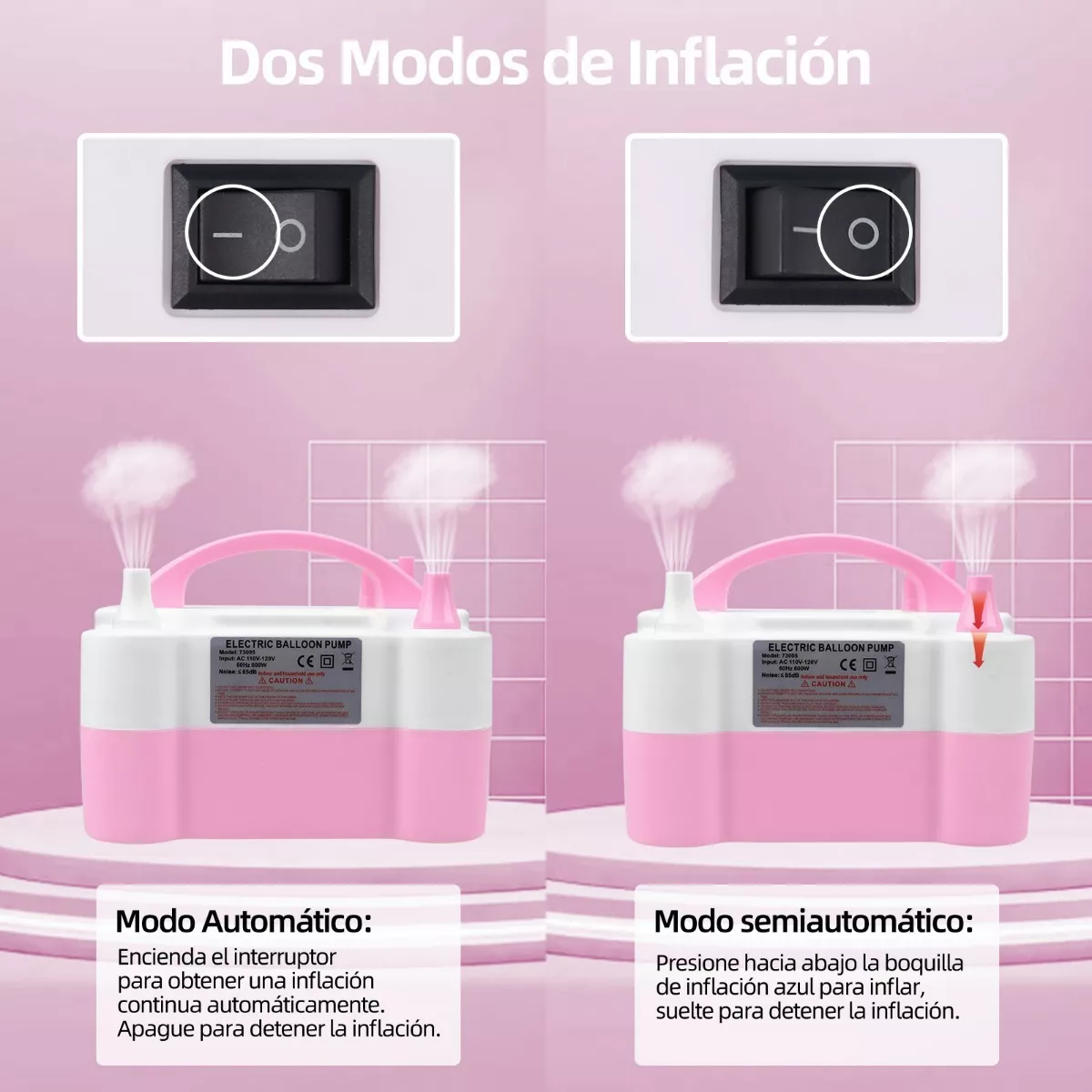 Bomba Para Inflar Globos Electrica Doble Inflador/fiestas