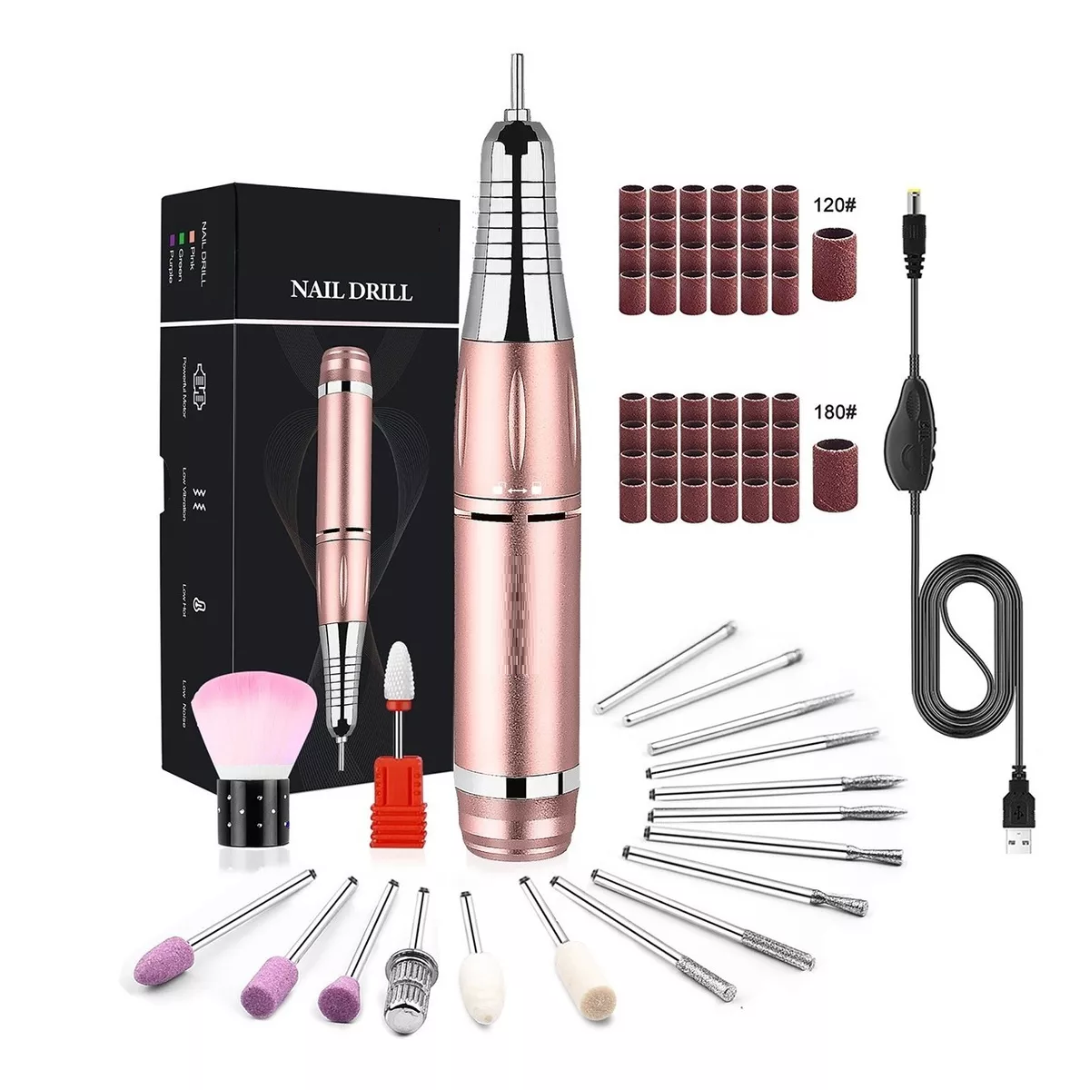 Pulidor Esmeril Taladro Para Uñas Acrilicas 35000rpm( 68pcs)