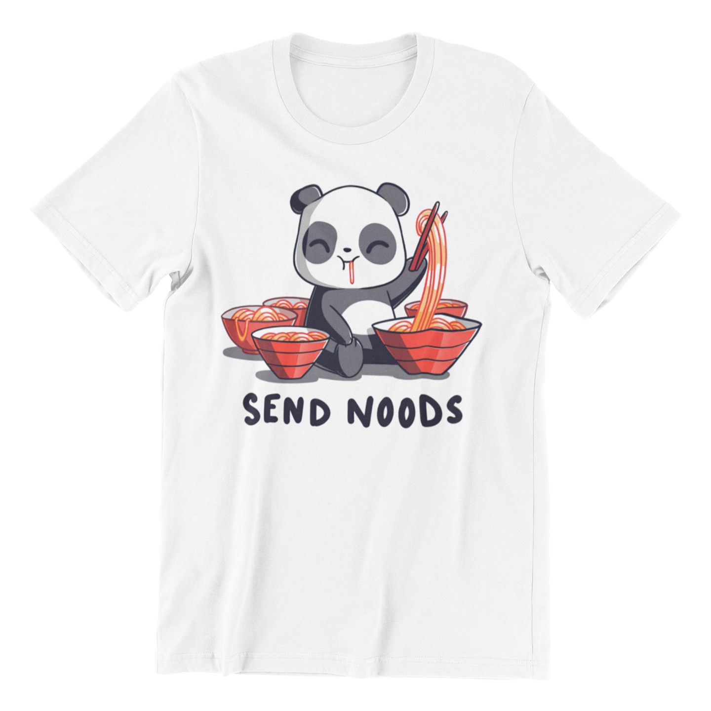 Playera Caballero y Dama Oso Panda Meme Send Noods Ramen