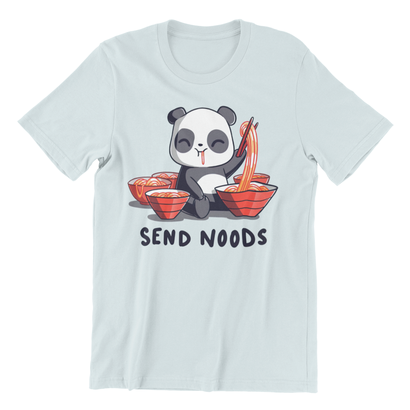 Playera Caballero y Dama Oso Panda Meme Send Noods Ramen