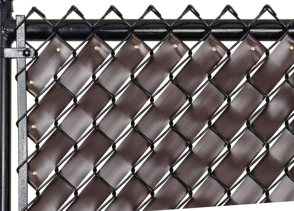 Cinta Rompevientos Para Malla Ciclonica Con Protección U.V. De Plástico Con Resina 100 Virgen Karlen Para Protección Y Privacidad Para Cercas Rejas, Color Café, 3 Metros