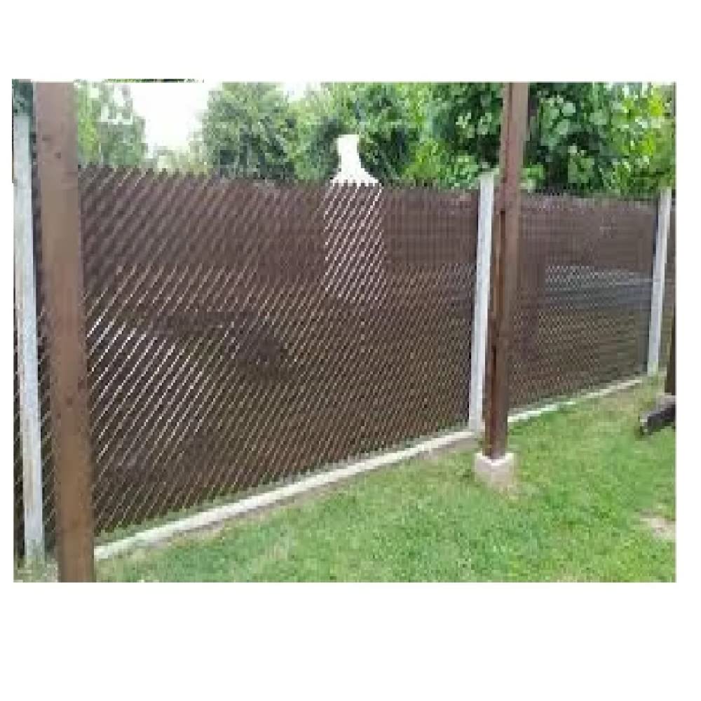 Cinta Rompevientos Para Malla Ciclonica Con Protección U.V. De Plástico Con Resina 100 Virgen Karlen Para Protección Y Privacidad Para Cercas Rejas, Color Café, 3 Metros