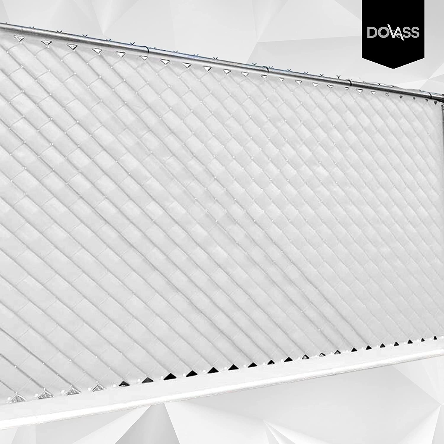 Cinta Rompevientos para malla ciclonica con protección U.V. de plástico con resina 100 virgen Karlen para protección y privacidad para cercas rejas, Color Blanco, 3 Metros