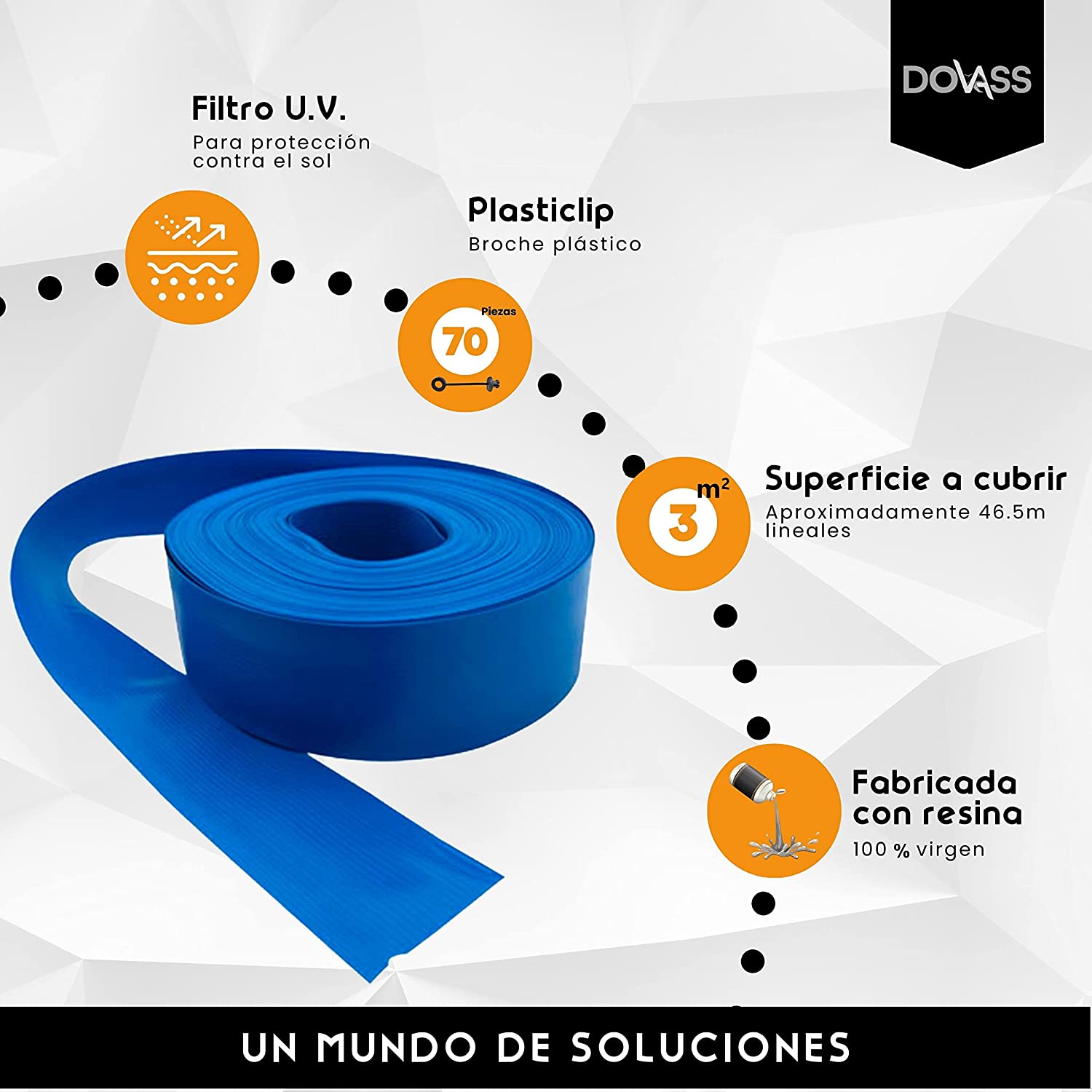 Cinta Rompe vientos para malla ciclonica con protección U.V. de plástico con resina 100 virgen Karlen para protección y privacidad para cercas rejas, Color Azul Claro, 3 Metros