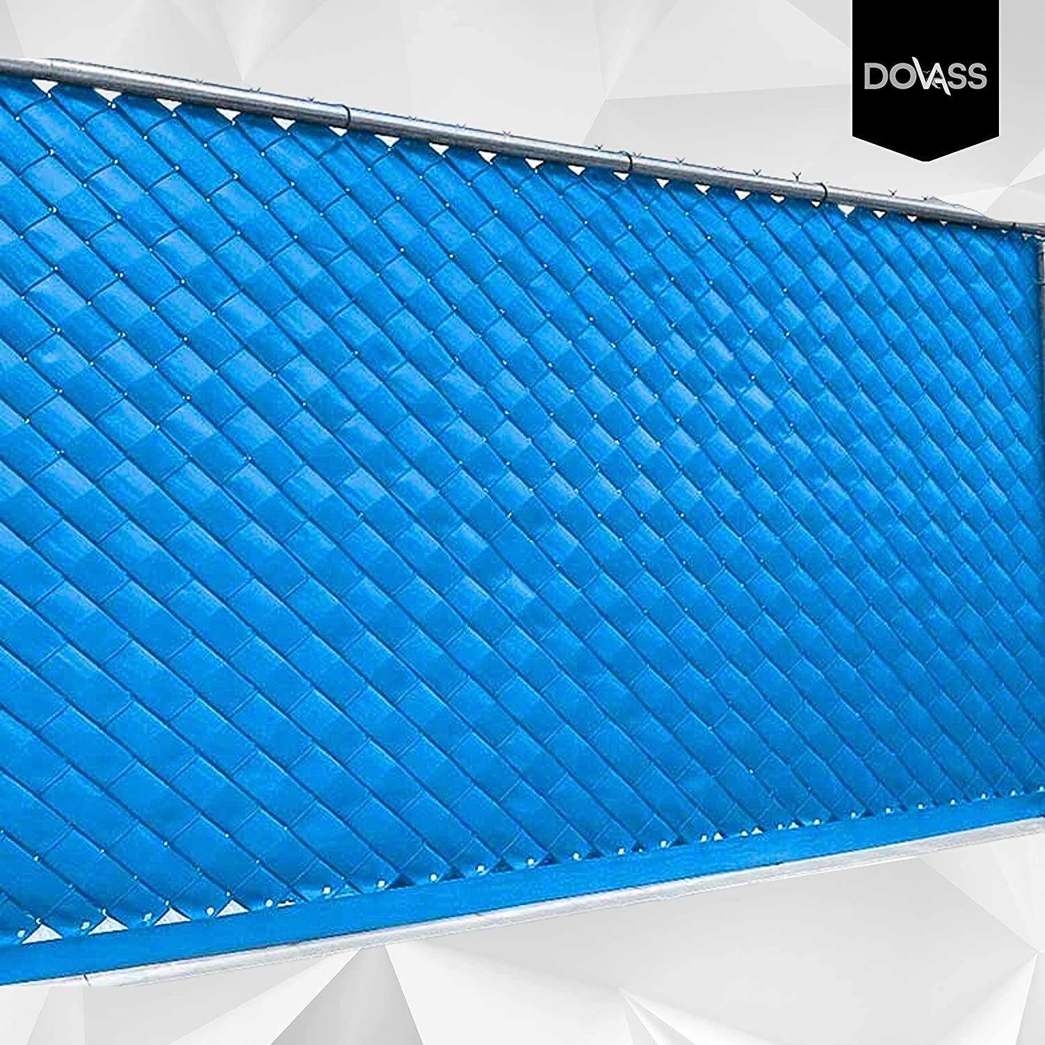 Cinta Rompe vientos para malla ciclonica con protección U.V. de plástico con resina 100 virgen Karlen para protección y privacidad para cercas rejas, Color Azul Claro, 3 Metros