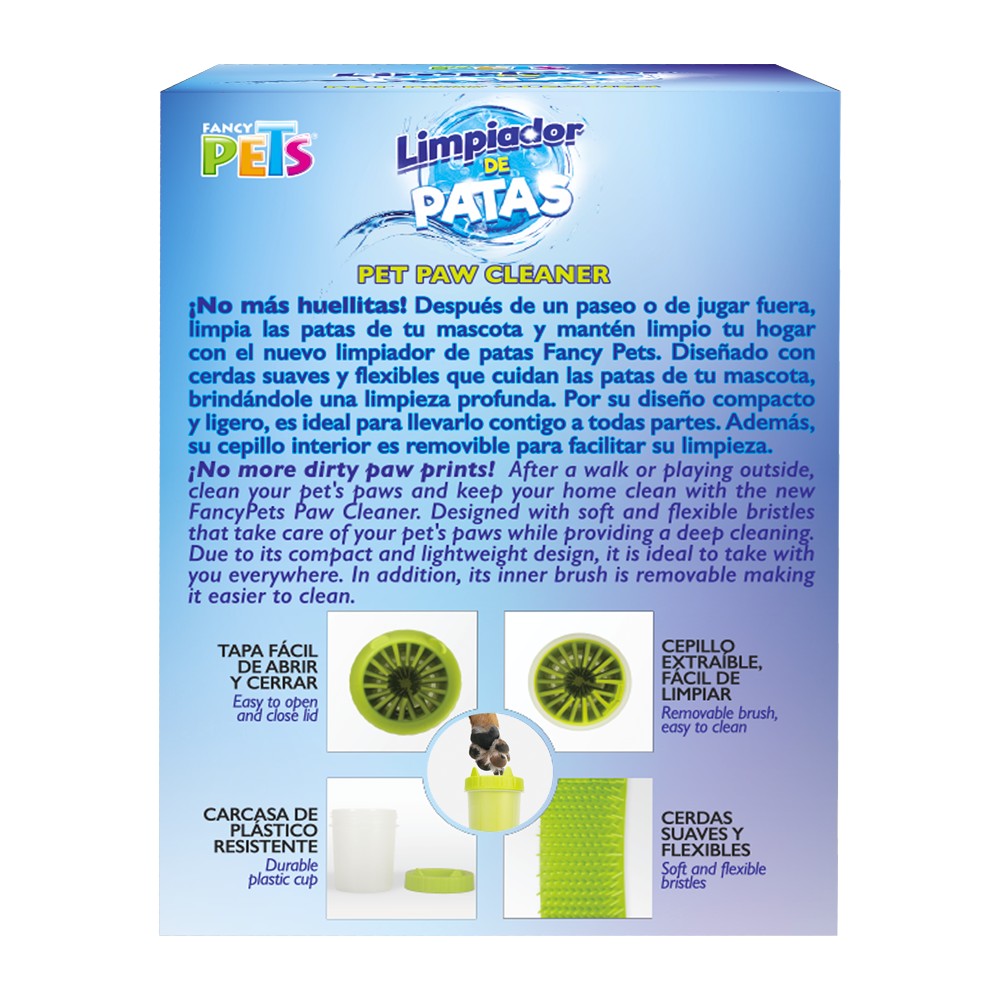 Limpiador de Patas para Perro Tamaño Chico Fancy Pets Cerdas Suaves Clean Paws