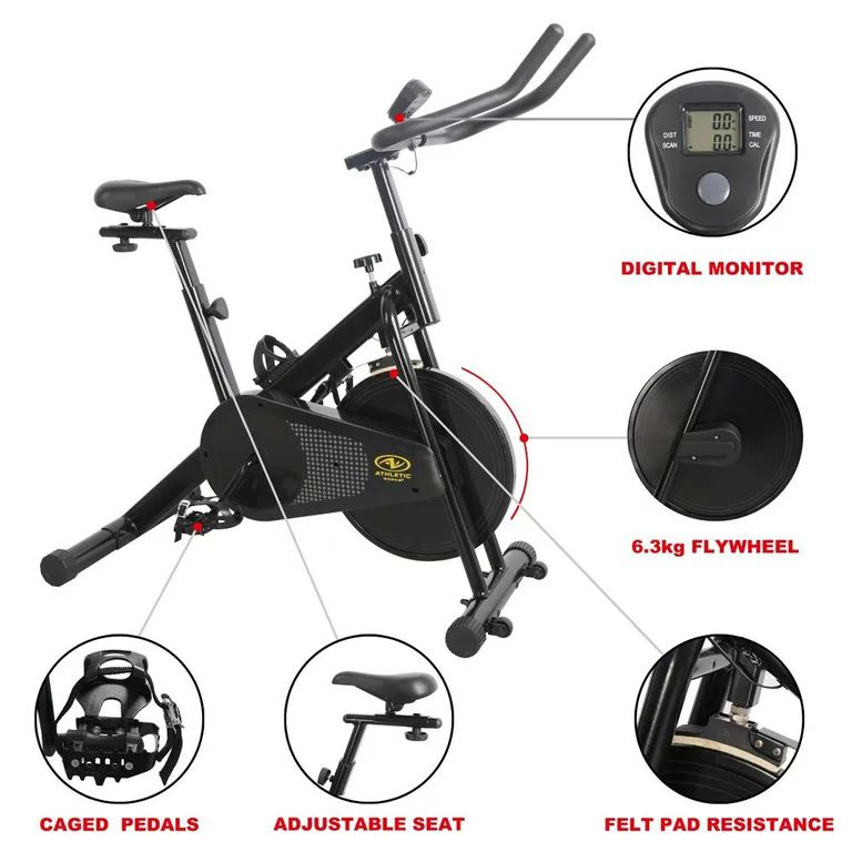 Bicicleta De Spinning Athletic Works 6.3Kg Volante