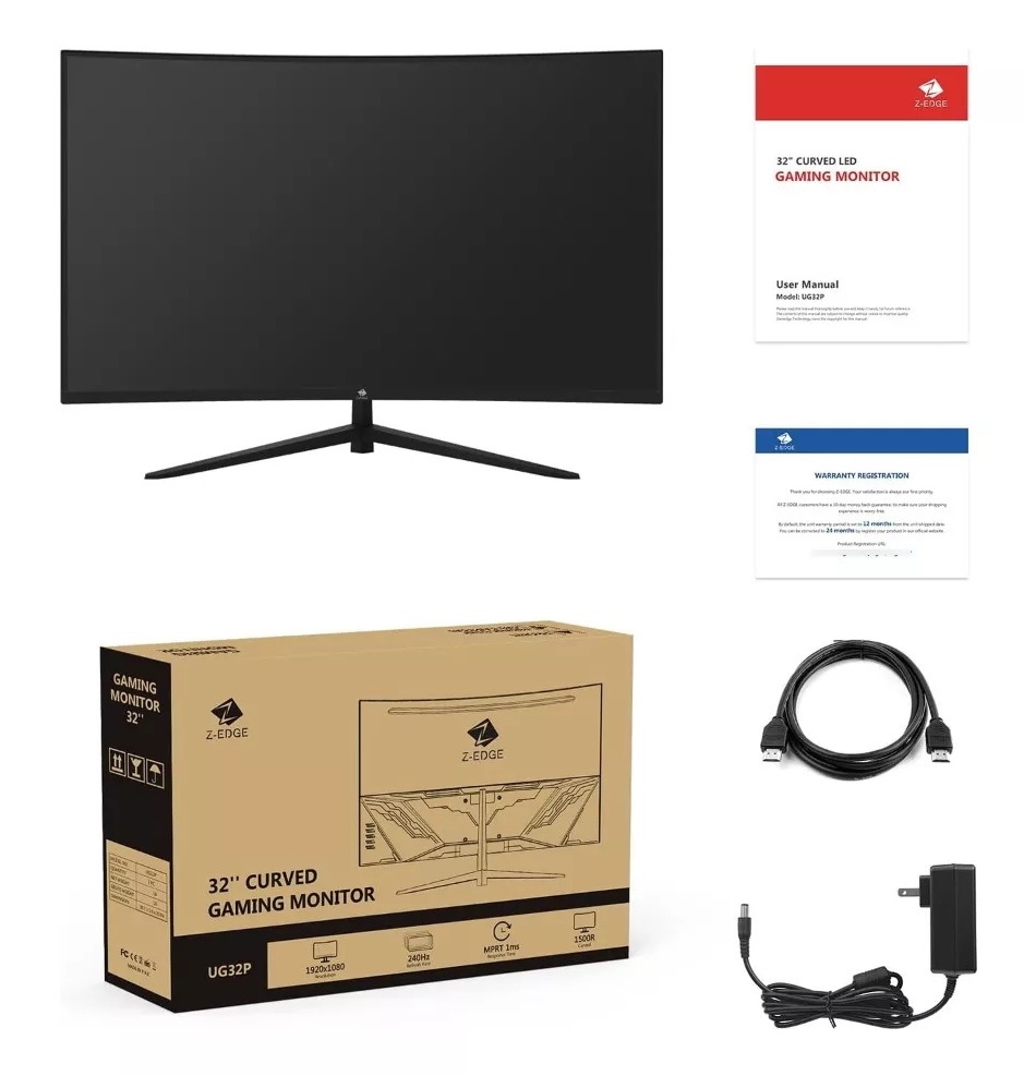 Monitor Z Edge Curvo 32 Pulgadas Ug32p, Full Hd 1080p, 240hz