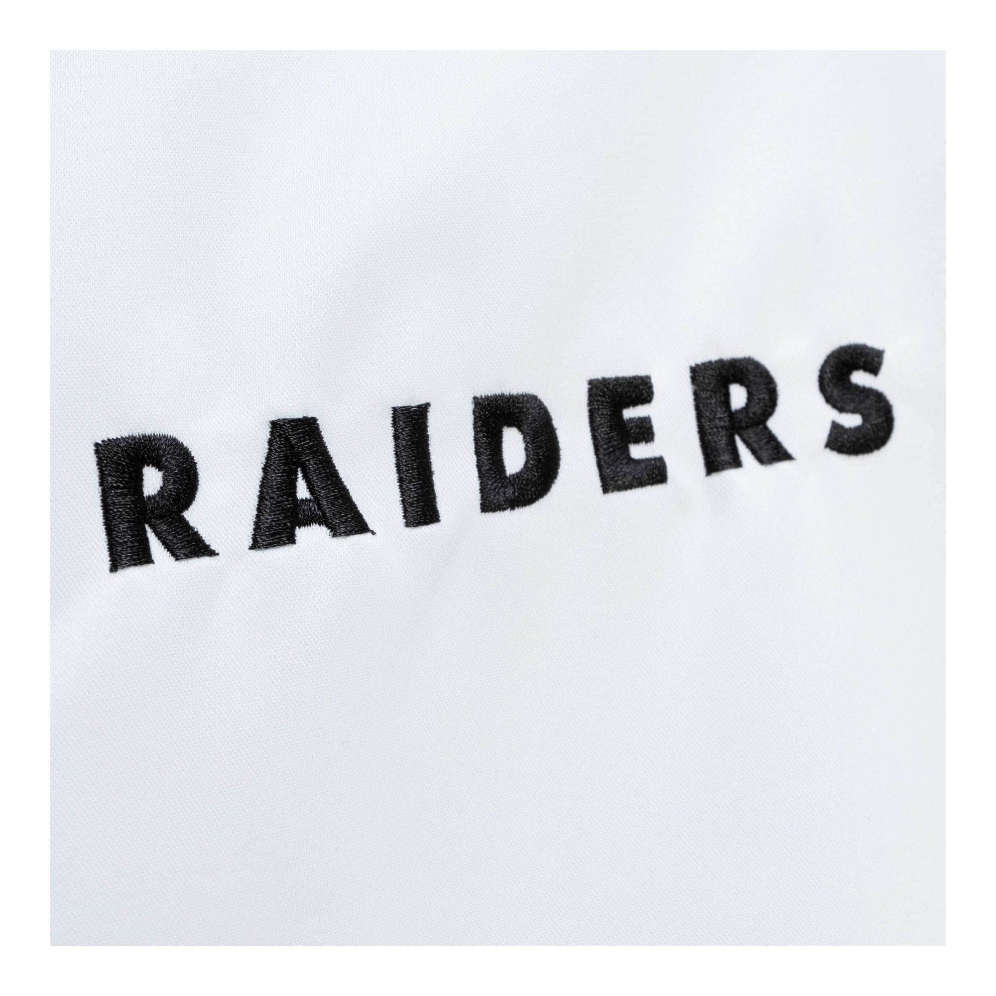 Chamarra Mitchell & Ness Oakland Raiders NFL Satín Blanco con Negro Hombre Original OJBF4986