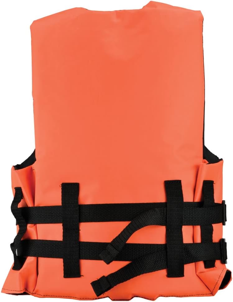 Chaleco Salvavidas Tipo III Resistente Al Sol y Al Agua De Mar para Niños y Adultos con Hebillas De Plasticos De Alto Impacto Flotadores Unisex Nylon 100% Color naranja, Talla 812, Soporta 45 kg