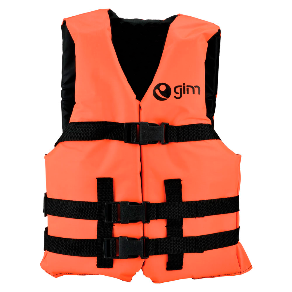 Chaleco Salvavidas Tipo III Resistente Al Sol y Al Agua De Mar para Niños y Adultos con Hebillas De Plasticos De Alto Impacto Flotadores Unisex Nylon 100% Color naranja, Talla 36-38, Soporta 75 kg