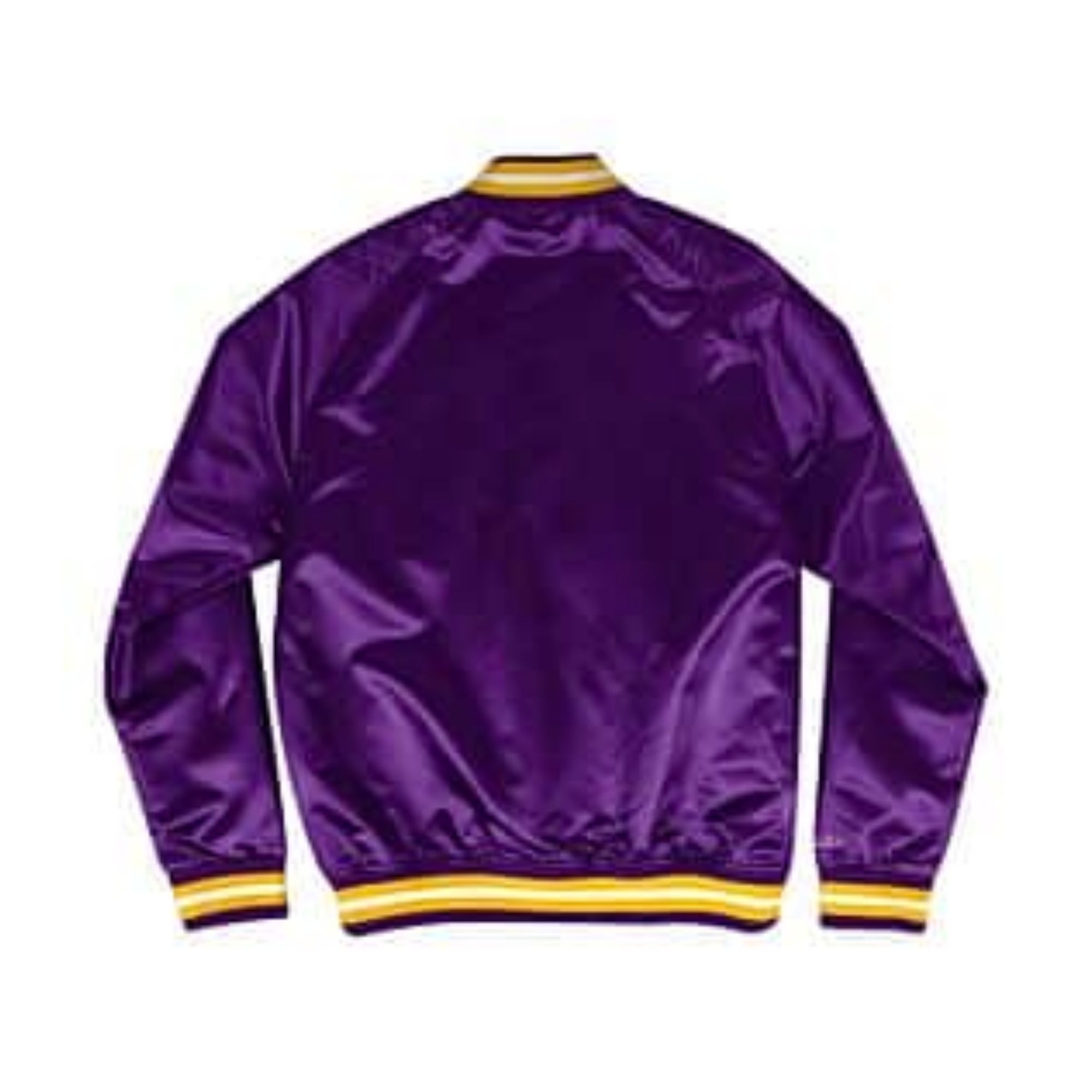 Chamarra Mitchell & Ness Los Ángeles Lakers NBA Satín Morado con Amarillo Hombre Original STJKMG18013