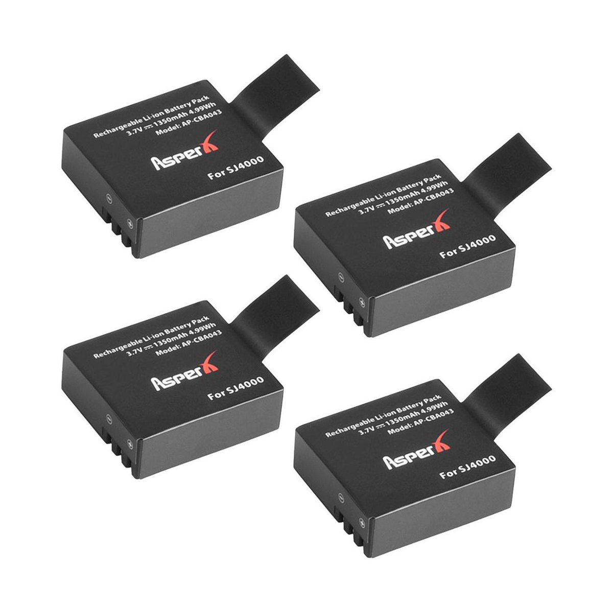 Batería 1350mAh cámara acción deportiva 4pz tipo GoPro CROSSCAM recargable motos deportes video