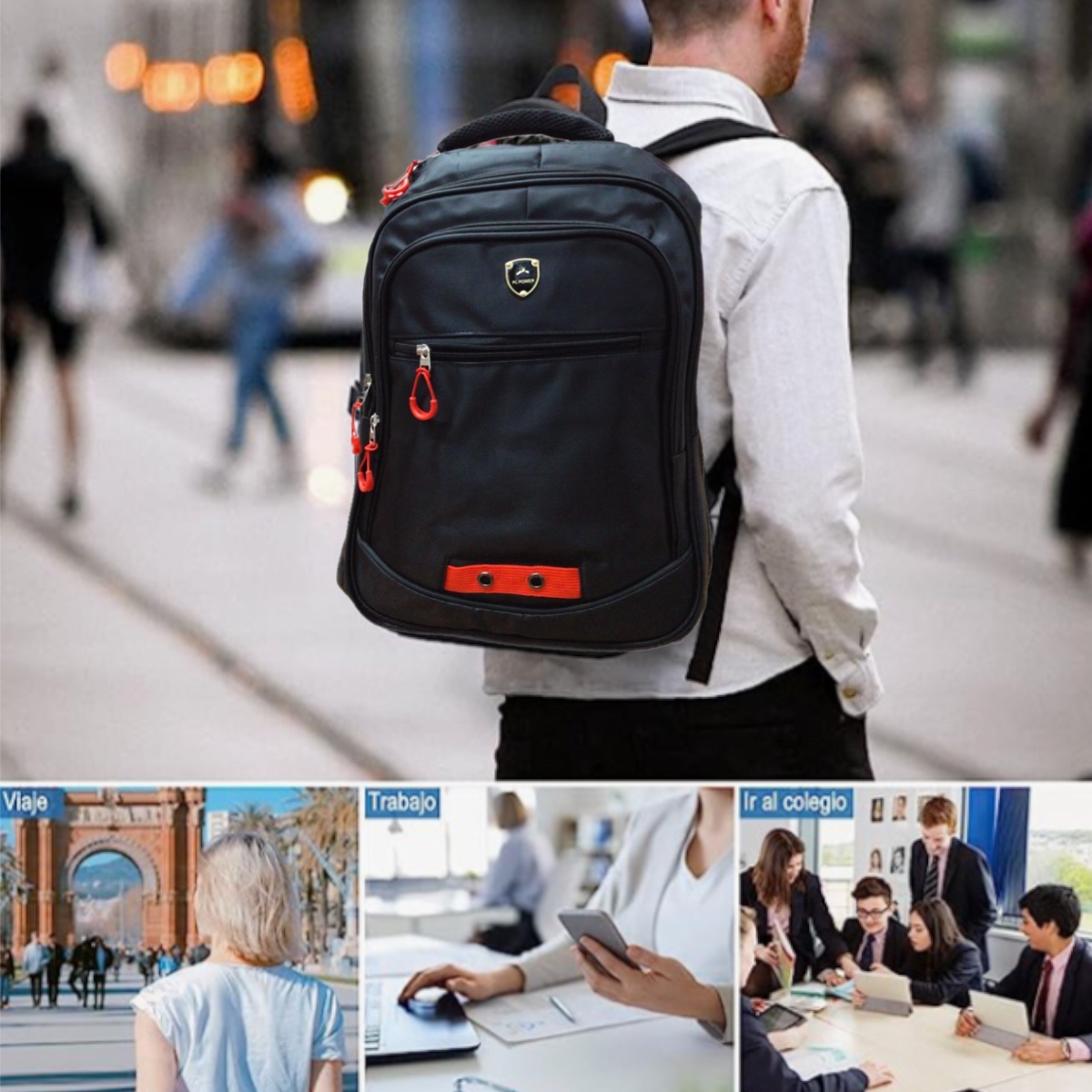 Mochila Reforzada Escolar Estudiantes Universidad Trabajo Viaje