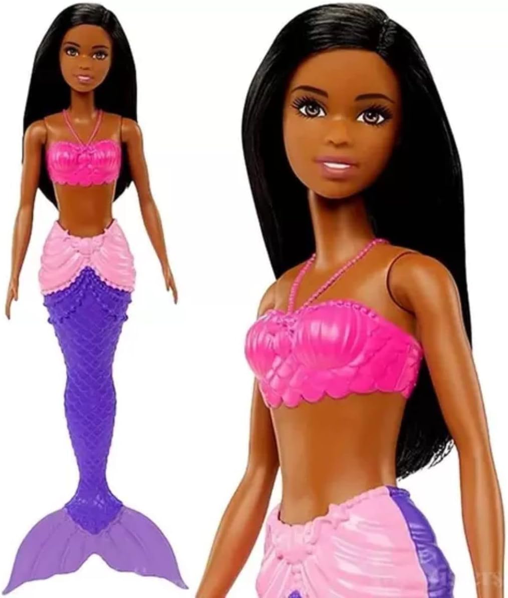 Barbie Fantasía Muñeca Sirena Aleta Morada con Rosa