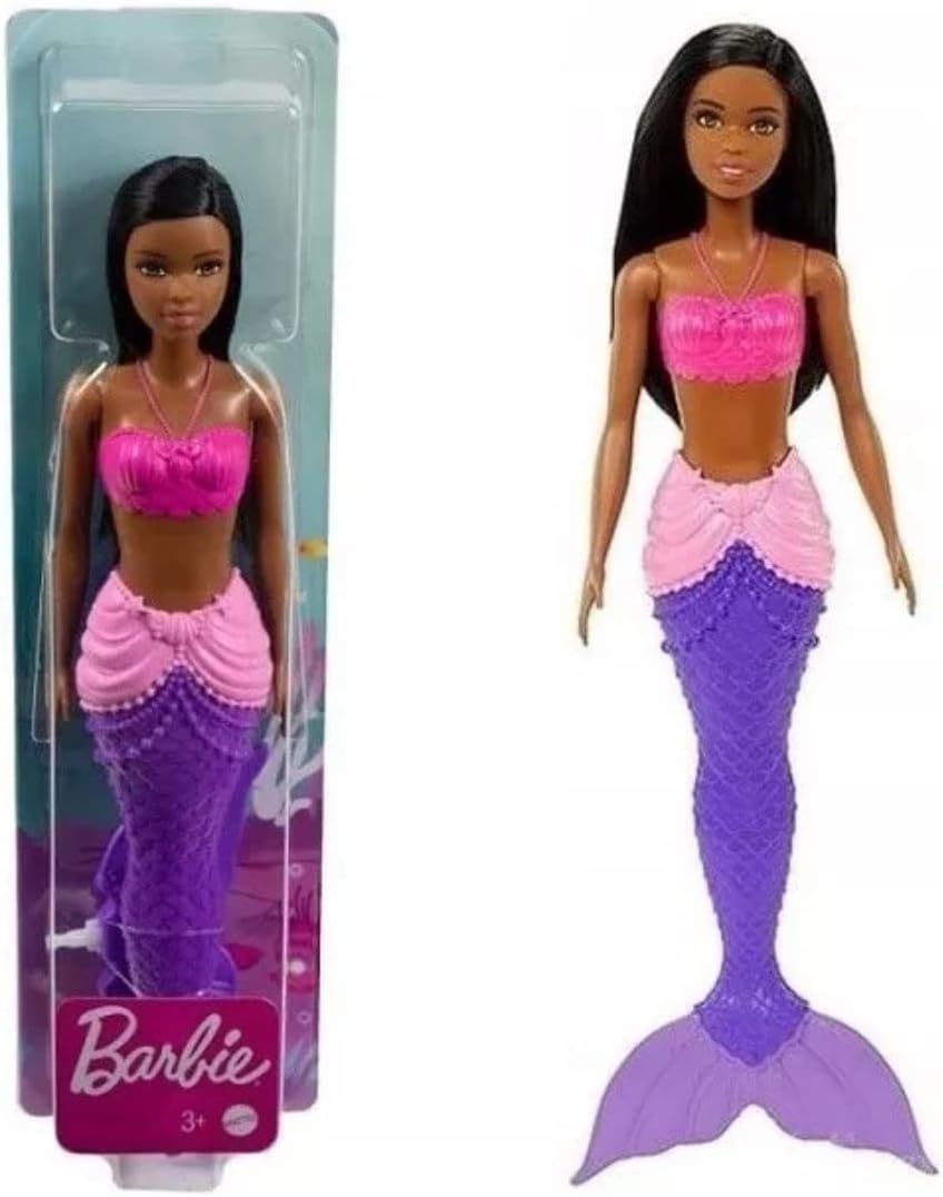 Barbie Fantasía Muñeca Sirena Aleta Morada con Rosa