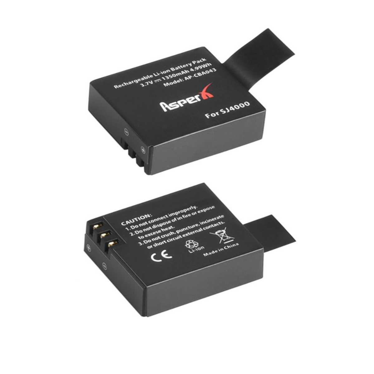 1 pz Batería 1350mAh cámara deportiva video crosscam gopro negro 4K moto auto carreras contra agua