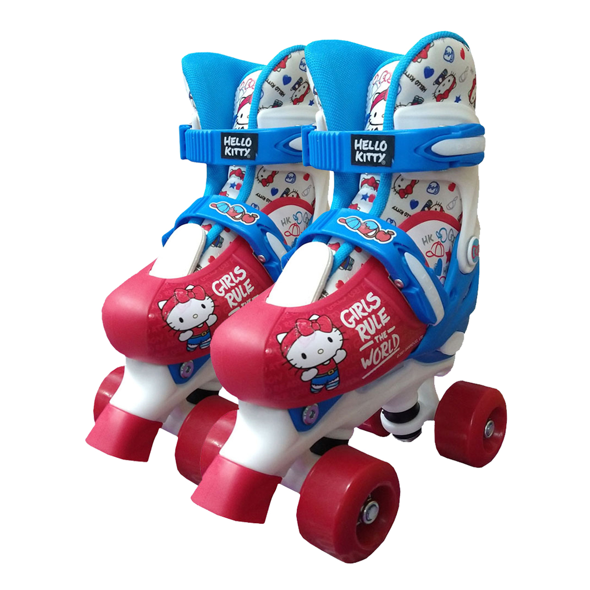 Patines para niños 4 Ruedas Hello Kitty 22 a 24 cm Azul/Rojo