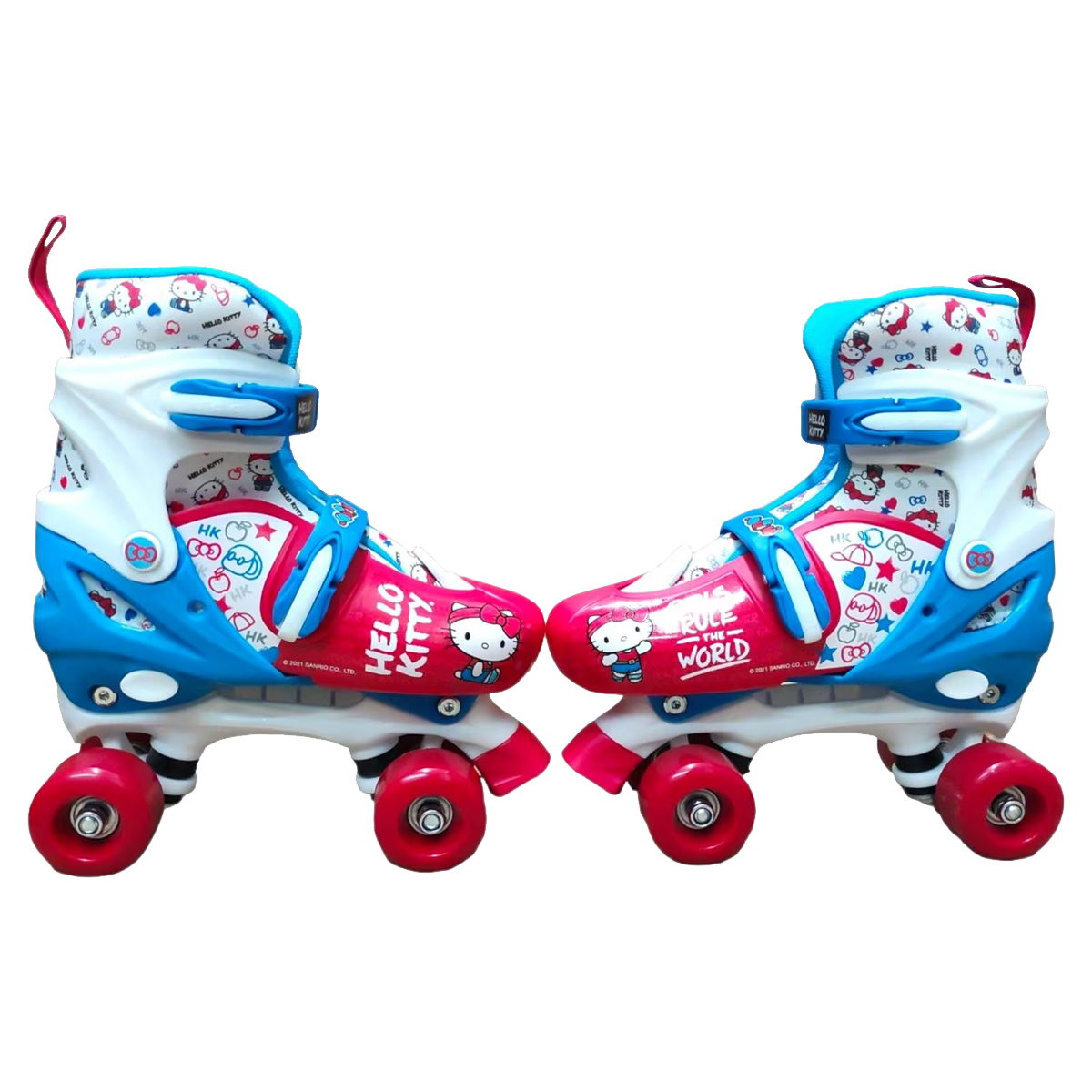 Patines para niños 4 Ruedas Hello Kitty 22 a 24 cm Azul/Rojo