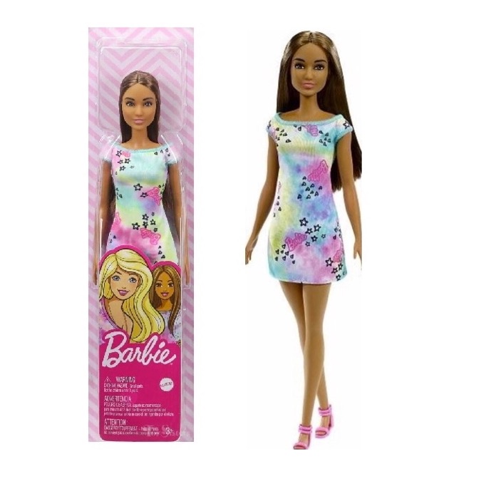 Mu eca Barbie Fashionista B sica Vestido azul