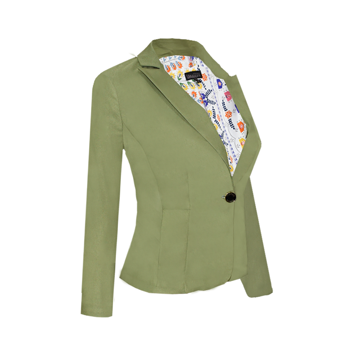 Blazer Mujer Saco Strech Unicolor Botones En Puños