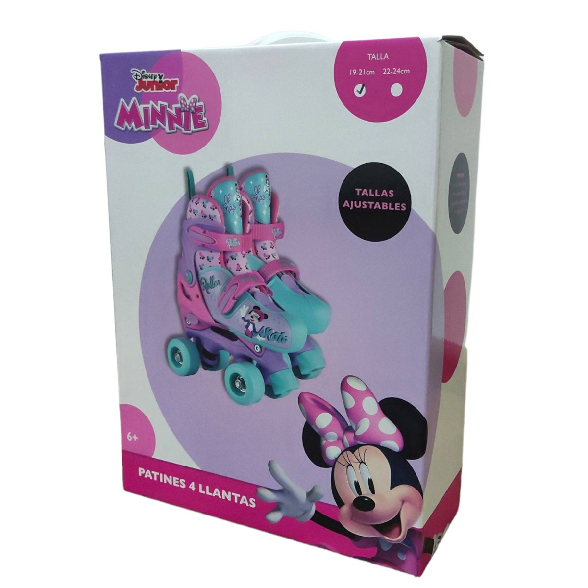 Patines para niños 4 Ruedas Minnie Mouse 22 a 24 cm 